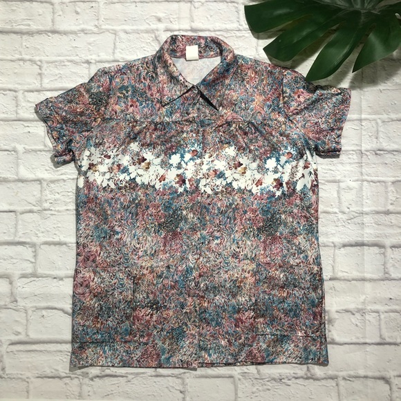 Lind-Clare Tops - Vintage 1970’s LIND-CLARE Oversized Floral Blouse